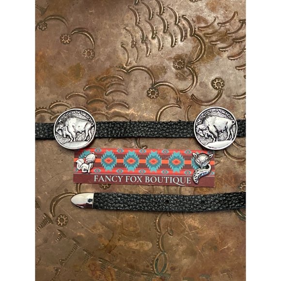 BUFFALO NICKEL CONCHO SILVER HAIR WESTERN HAT BAND SOUTHWEST MENS WOMENS - Picture 11 of 11